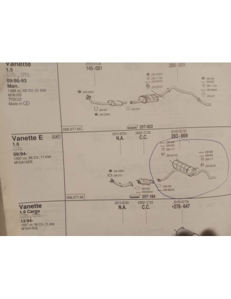 SILENCIOSO TRASERO DE ESCAPE NISSAN SERENA Y VANETTE 1.6