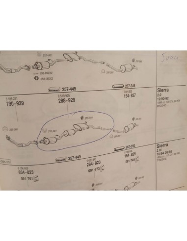 SILENCIOSO DELANTERO ESCAPE FORD SIERRA MK2 2.0