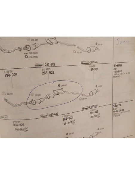 SILENCIOSO DELANTERO ESCAPE FORD SIERRA MK2 2.0