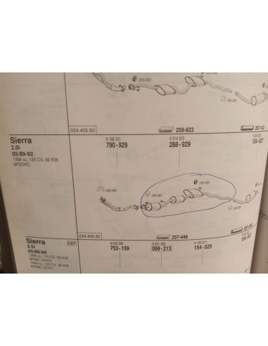 SILENCIOSO DELANTERO ESCAPE FORD SIERRA MK2 2.0