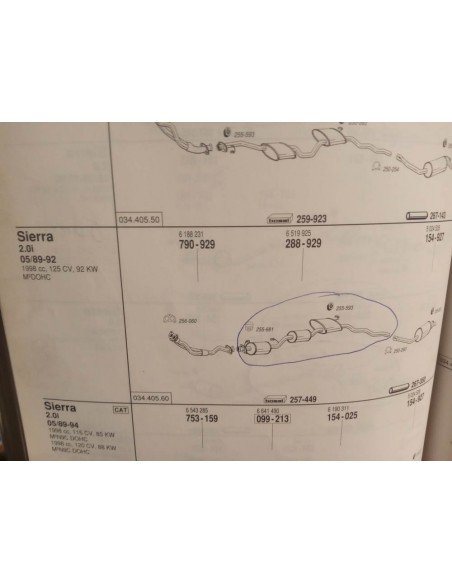 SILENCIOSO DELANTERO ESCAPE FORD SIERRA MK2 2.0