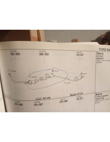 SILENCIOSO DELANTERO ESCAPE FORD SIERRA MK2 2.0