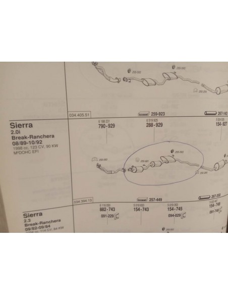 SILENCIOSO DELANTERO ESCAPE FORD SIERRA MK2 2.0
