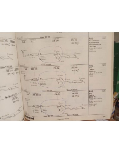 SILENCIOS INTERMEDIO DE ESCAPE RENAULT 19 MOTOR 1.8 Y 1.9 TD