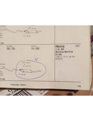 SILENCIOSO TRASERO DE ESCAPE DAEWOO NEXIA 1.5