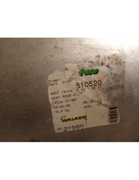 SILENCIOSO TRASERO DE ESCAPE SEAT IBIZA II (A PARTIR DEL 7/96)
