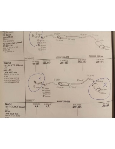 SILENCIOSO TRASERO ESCAPE RENAULT TRAFIC 2.1 Y 2.5 DIESEL