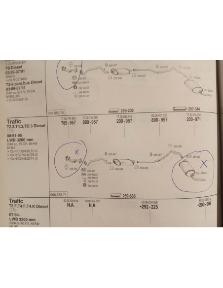 SILENCIOSO TRASERO ESCAPE RENAULT TRAFIC 2.1 Y 2.5 DIESEL