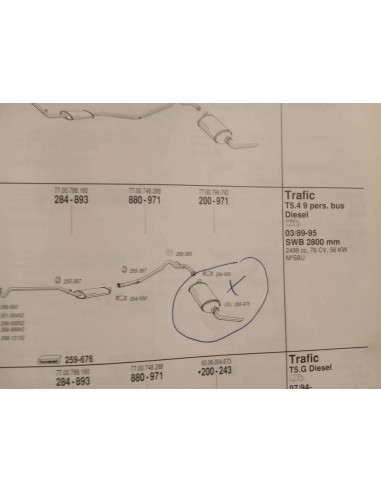 SILENCIOSO TRASERO ESCAPE RENAULT TRAFIC 2.1 Y 2.5 DIESEL