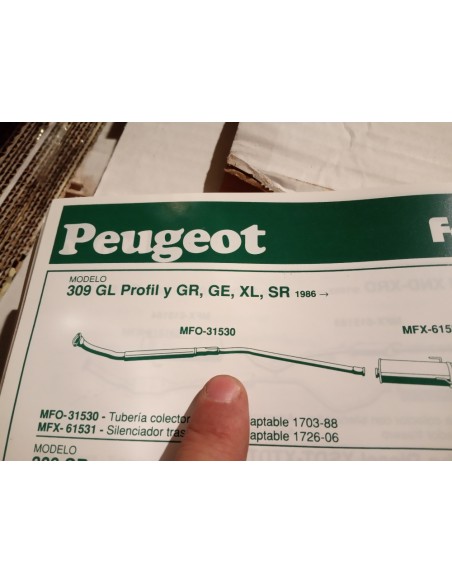 SALIDA COLECTOR ESCAPE PEUGEOT 309