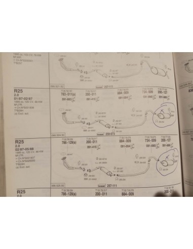 SILENCIOSO TRASERO RENAULT 25 GASOLINA 2.0 ,2.2 ,2.7 Y 2.8 V6