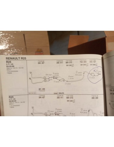 SILENCIOSO TRASERO RENAULT 25 GASOLINA 2.0 ,2.2 ,2.7 Y 2.8 V6
