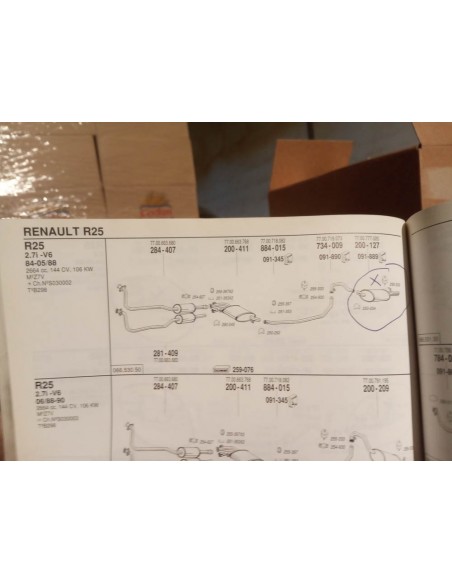 SILENCIOSO TRASERO RENAULT 25 GASOLINA 2.0 ,2.2 ,2.7 Y 2.8 V6