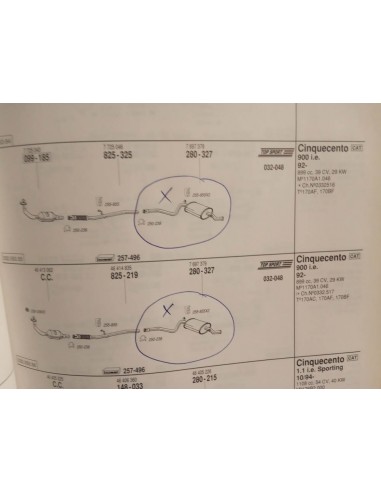 SILENCIOSO TRASERO ESCAPE FIAT CINQUECENTO 900 i.e