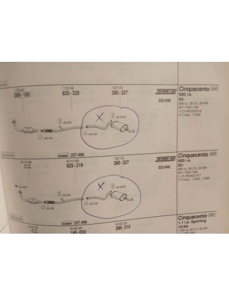 SILENCIOSO TRASERO ESCAPE FIAT CINQUECENTO 900 i.e