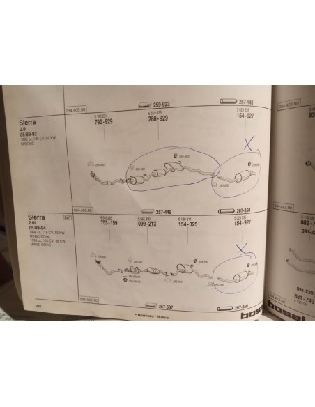 SILENCIOSO TRASERO ESCAPE FORD SIERRA MOTOR 2.0 Y 2.0i