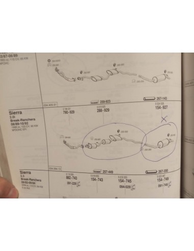 SILENCIOSO TRASERO ESCAPE FORD SIERRA MOTOR 2.0 Y 2.0i