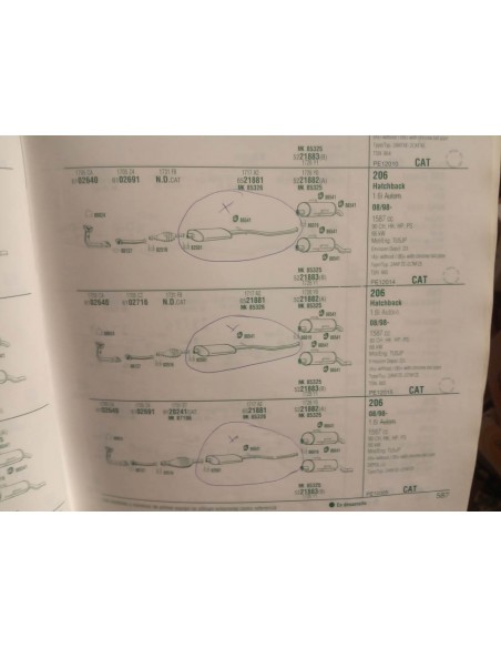 SILENCIOSO INTERMEDIO ESCAPE PEUGEOT 206 GASOLINA 1.6i