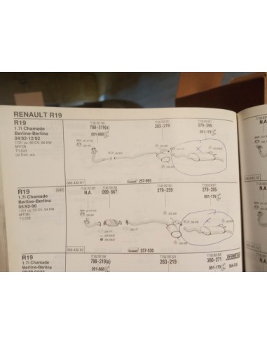 SILENCIOSO TRASERO ESCAPE RENAULT 19 CHAMADE (DEL 92 A 96)