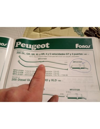 SALIDA COLECTOR ESCAPE PEUGEOT 205 ANTIGUO