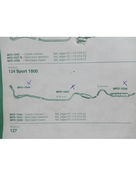 LINEA COMPLETA DE ESCAPE SEAT 124 SPORT 1800
