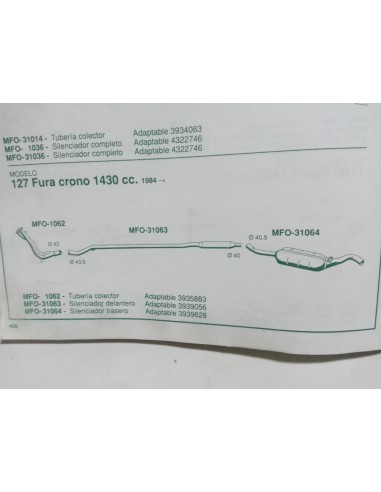 SILENCIOSO TRASERO DE ESCAPE SEAT FURA CRONO 1430 cc