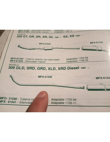 SALIDA COLECTOR ESCAPE PEUGEOT 309 DIESEL