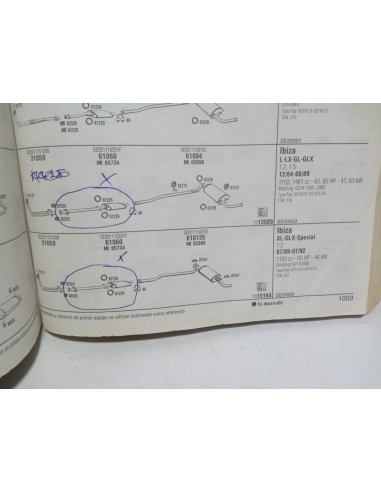 SILENCIOSO DELANTERO ESCAPE SEAT IBIZA MK1 MOTOR 1.2 Y 1.5