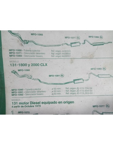 SALIDA COLECTOR ESCAPE SEAT 131 CLX 1800 Y 2000