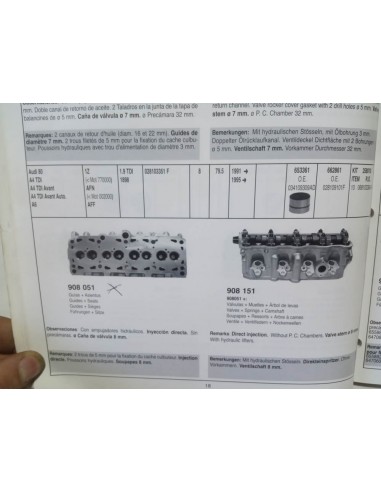 CULATA VW GOLF , SEAT TOLEDO, IBIZA, CORDOBA Y AUDI A4 MOTOR 1.9 TDI