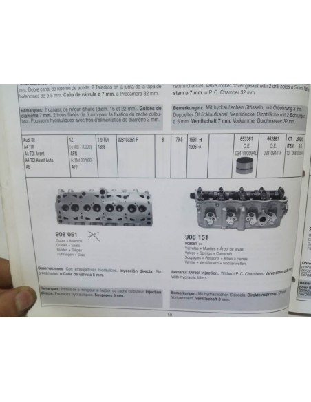 CULATA VW GOLF , SEAT TOLEDO, IBIZA, CORDOBA Y AUDI A4 MOTOR 1.9 TDI