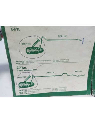 Silencioso delantero escape Renault 5 y 7 TL , GTL con brida incorporada