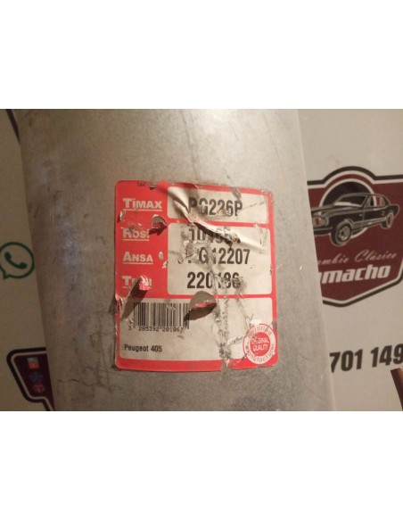 Silencioso trasero de escape Peugeot 405 motor 1.6 y 1.9 gasolina