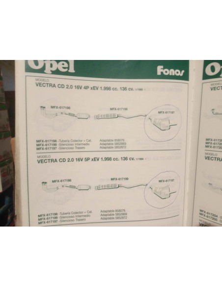 Silencioso trasero escape Opel vectra B gasolina 1.6 , 1.8 y 2.0
