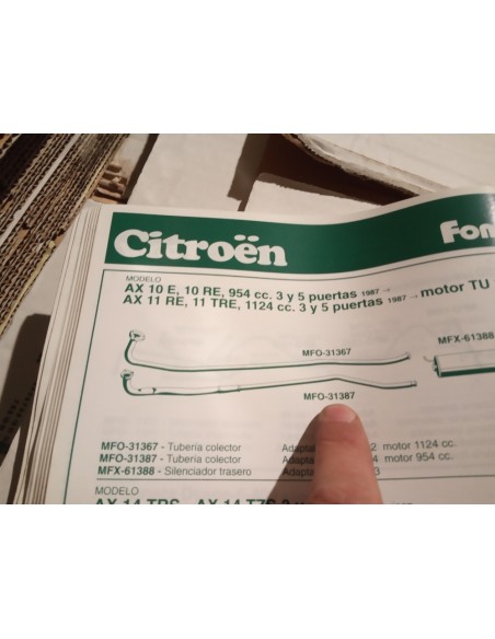 SALIDA COLECTOR ESCAPE CITROEN AX 10 E Y RE