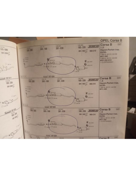 Silencioso intermedio escape Opel corsa B gasolina y diésel a partir del 3/93