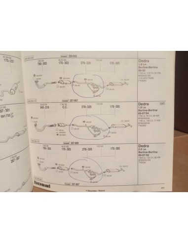 Silencioso intermedio escape Lancia Dedra y Fíat Tempra 1.8 i.e. y 2.0 i.e.