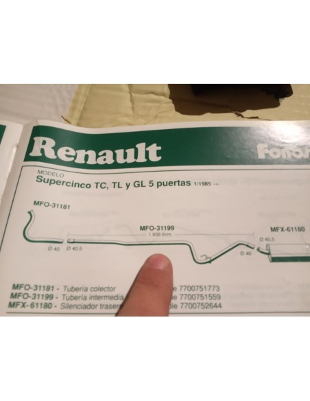 TUBERIA INTERMEDIA ESCAPE RENAULT SUPERCINCO