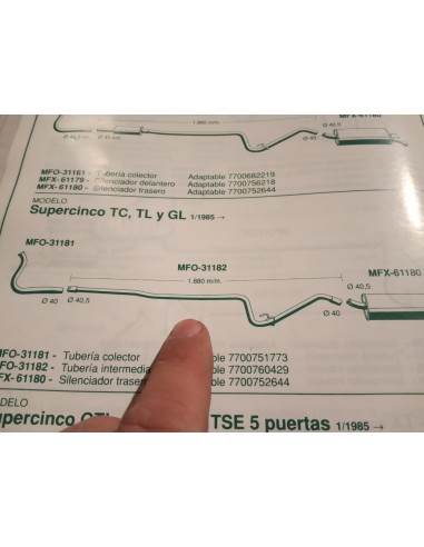 TUBERIA INTERMEDIA ESCAPE RENAULT SUPERCINCO
