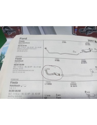 Salida colector escape Ford Fiesta mk2 motor 1.0 y 1.1 gasolina