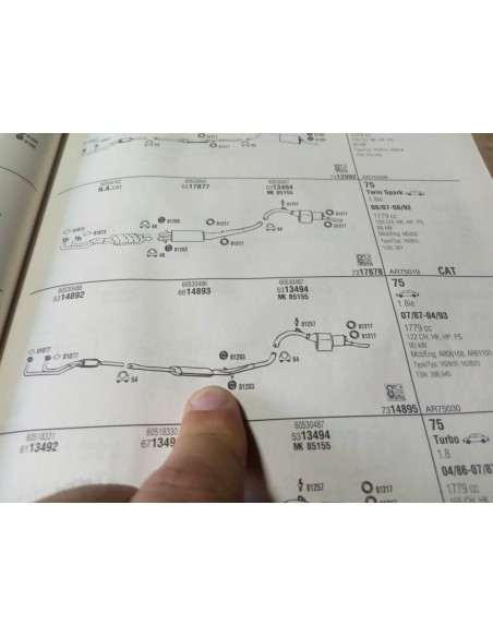 SILENCIOSO INTERMEDIO ESCAPE ALFA ROMEO 75 MOTOR 1.6 , 1.8 Y 2.0