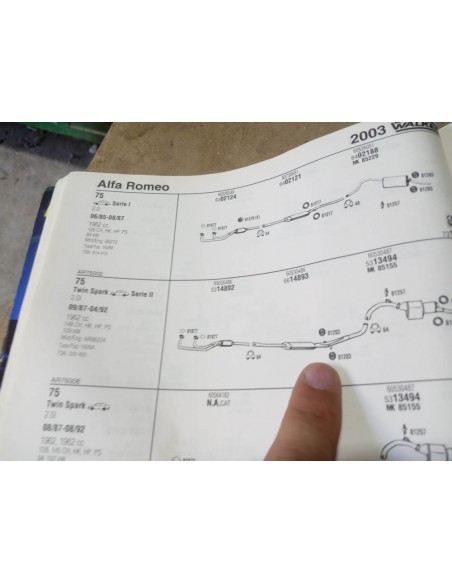 SILENCIOSO INTERMEDIO ESCAPE ALFA ROMEO 75 MOTOR 1.6 , 1.8 Y 2.0