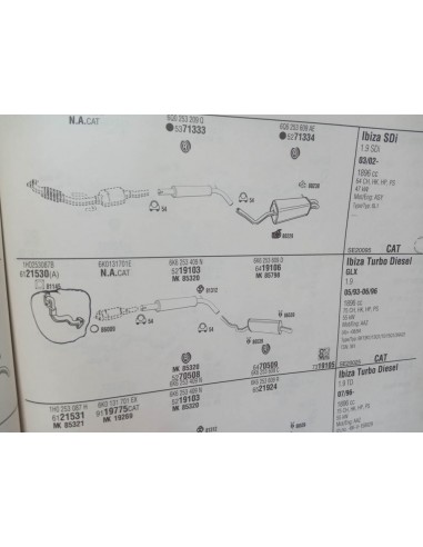 Salida colector escape Seat Ibiza , Córdoba ,Toledo , Vw Golf III, Passat y vento