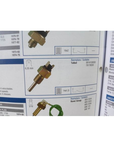 Interruptor marcha atrás Talbot Simca 1200 ,150 , Horizon y Solara
