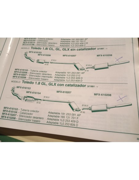 SILENCIOSO TRASERO SEAT TOLEDO DIESEL Y GASOLINA