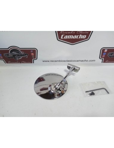 Espejo redondo cromado Seat 600 ( tipo pinza )