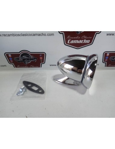 Espejo retrovisor cromado tipo Obus ( 2 tornillos de sujeción )