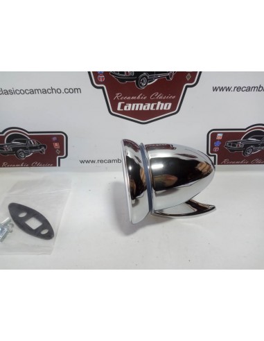 Espejo retrovisor cromado tipo Obus ( 2 tornillos de sujeción )