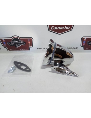 Espejo retrovisor cromado tipo Obus ( 2 tornillos de sujeción )