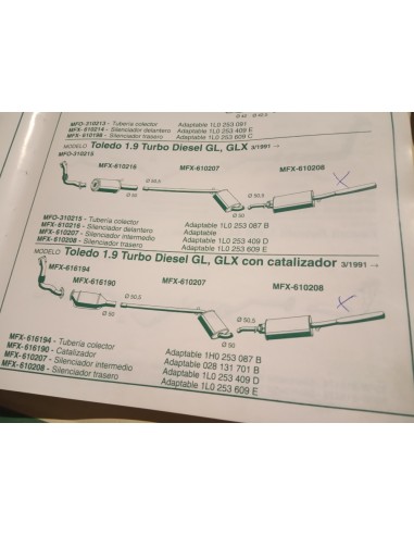 SILENCIOSO TRASERO SEAT TOLEDO DIESEL Y GASOLINA